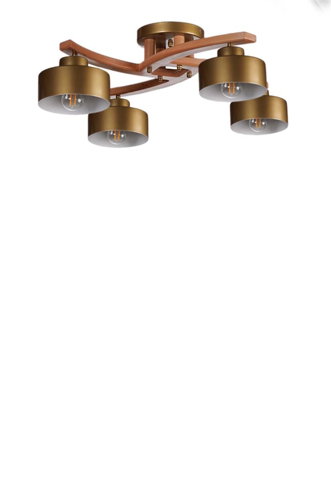 Lumexx Weston 4 Lü Naturel Metal Başlıklı Plofonyer Avize