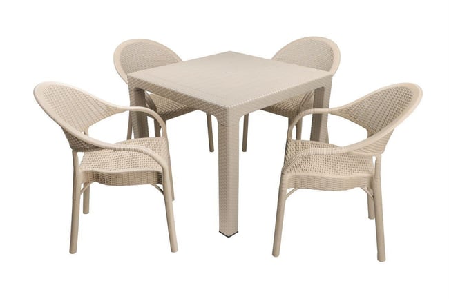 Mandella Elit Rattan 90x90 Eylül Koltuk Masa Takımı Çölbeji