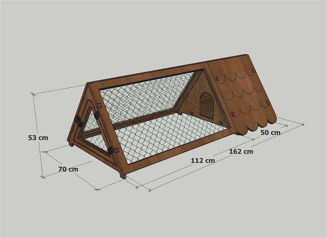 Mandu Ahşap Tavşan Evi Küçük Boy-Mnd225