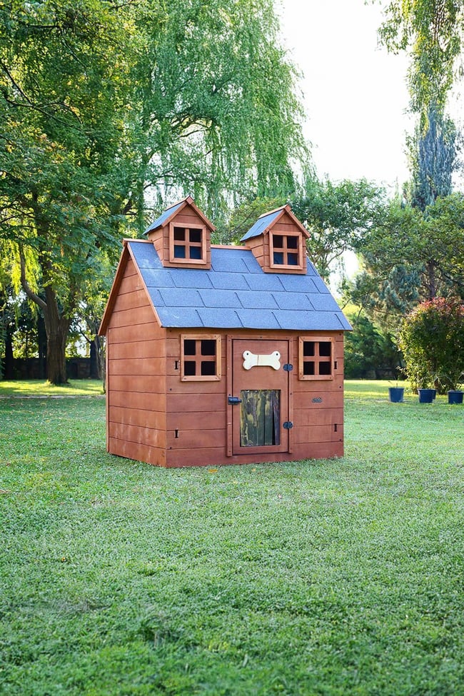 Mandu Bahçeli Ultra Lüks Ahşap Köpek Kulübesi (evi) MND105