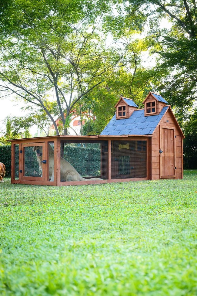 Mandu Bahçeli Ultra Lüks Ahşap Köpek Kulübesi (evi) MND105