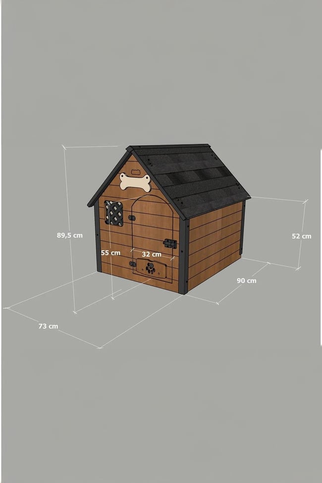 Mandu Isı Yalıtımlı Ahşap Köpek Kulübesi Large-Mnd56