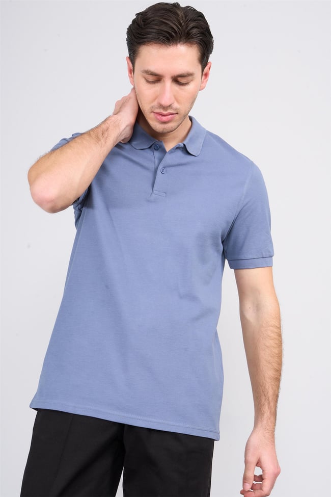 Mareteks 6612 Js S Mavı Erkek Polo Yaka Basıc Pıke T Shırt