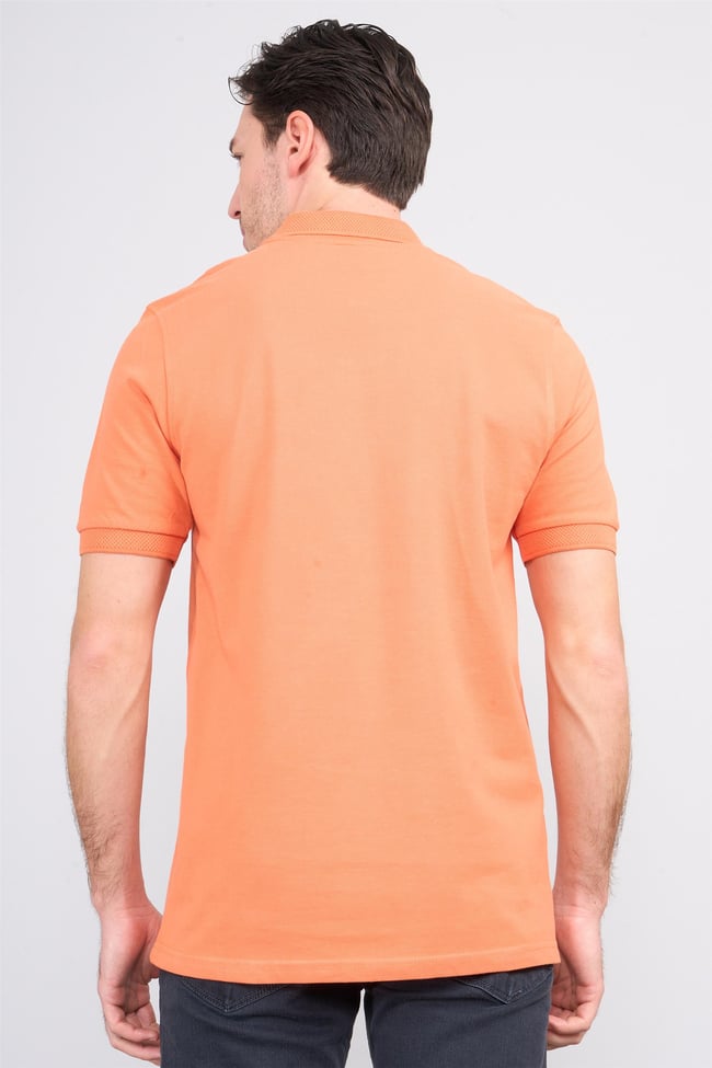 Mareteks 6615 Js Turuncu Erkek Polo Jakar Yaka 24/1 Pıke T-Shırt