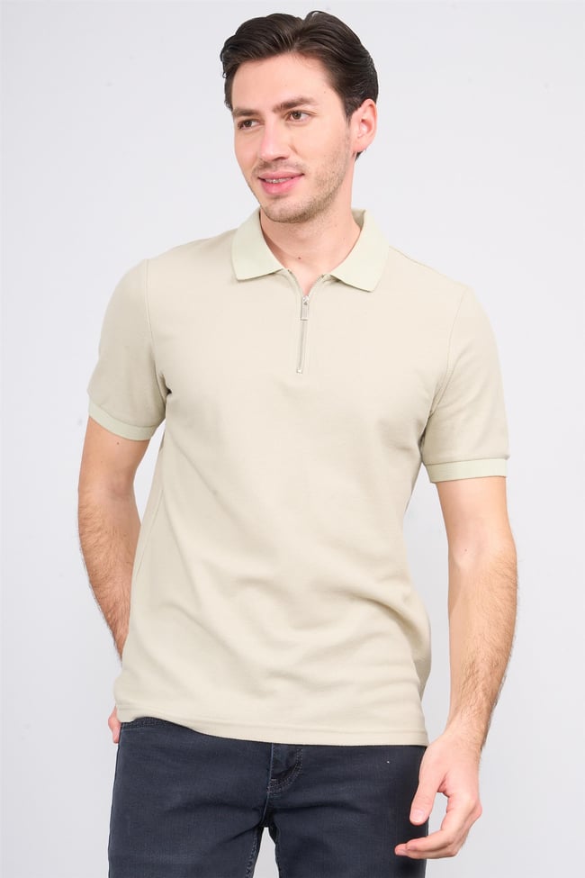 Mareteks 6617 Js Tas Erkek Polo Yaka Amerıkan Pıke Fermuarlı T-Shırt