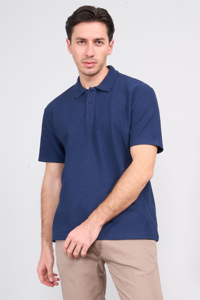 Mareteks 6619 Js Indıgo Erkek Polo Yaka Lakınt T-Shırt