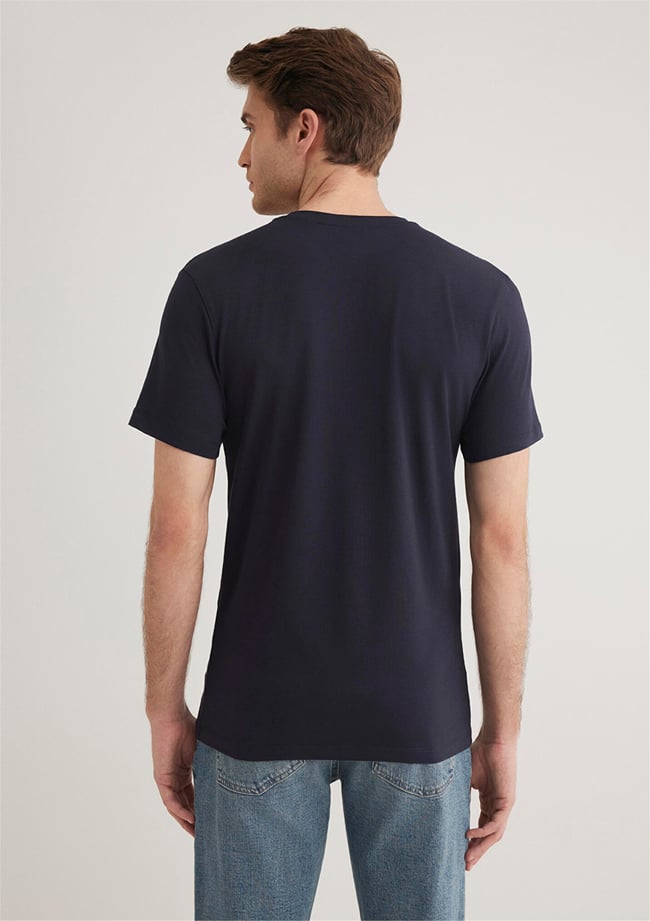 Mavi 061748-17588 Stretch V Yaka Koyu Lacivert T-Shirt
