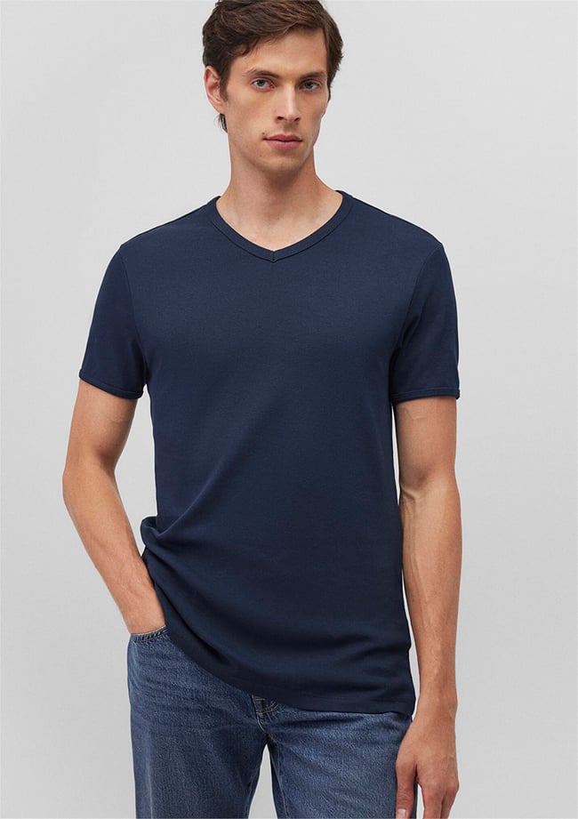 Mavi 063748-17588 Erkek V Yaka Koyu Lacivert T-Shirt