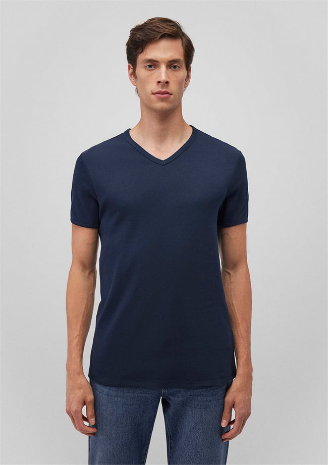Mavi 063748-17588 Erkek V Yaka Koyu Lacivert T-Shirt