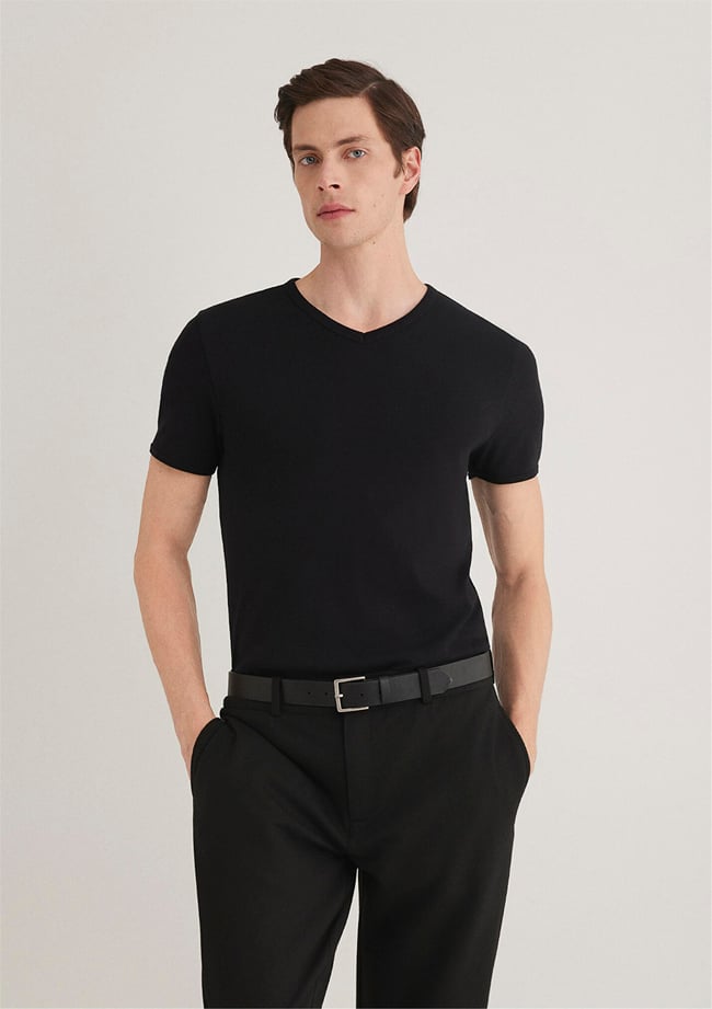 Mavi 063748-900 Erkek Siyah V Yaka T-Shirt