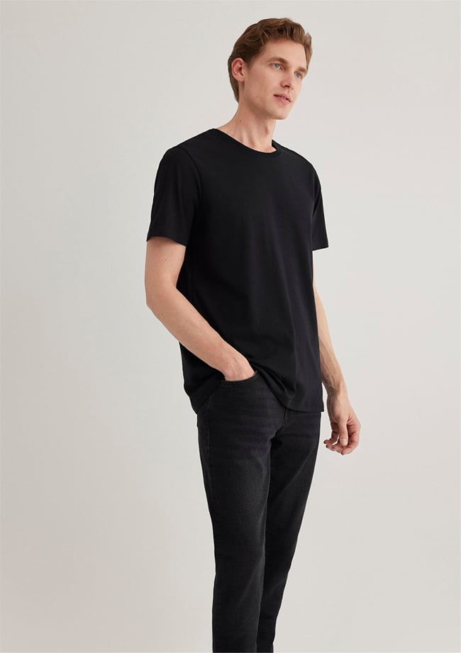 Mavi 065574-900 Erkek T-Shirt Siyah