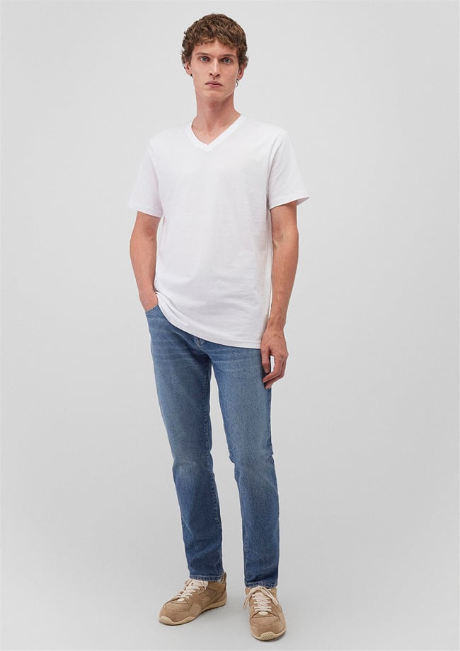 Mavi 065586-620 V Yaka Beyaz T-Shirt