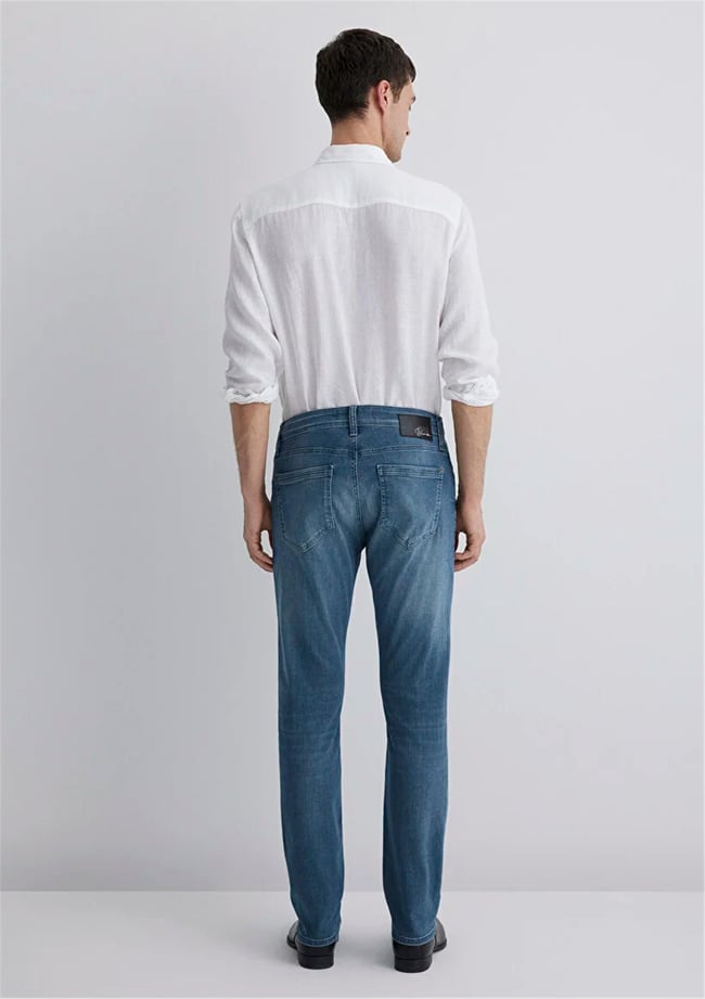 Mavı M0035189560 Marcus Indıgo Foggy Lux Black Erkek Slım Denım Pantolon