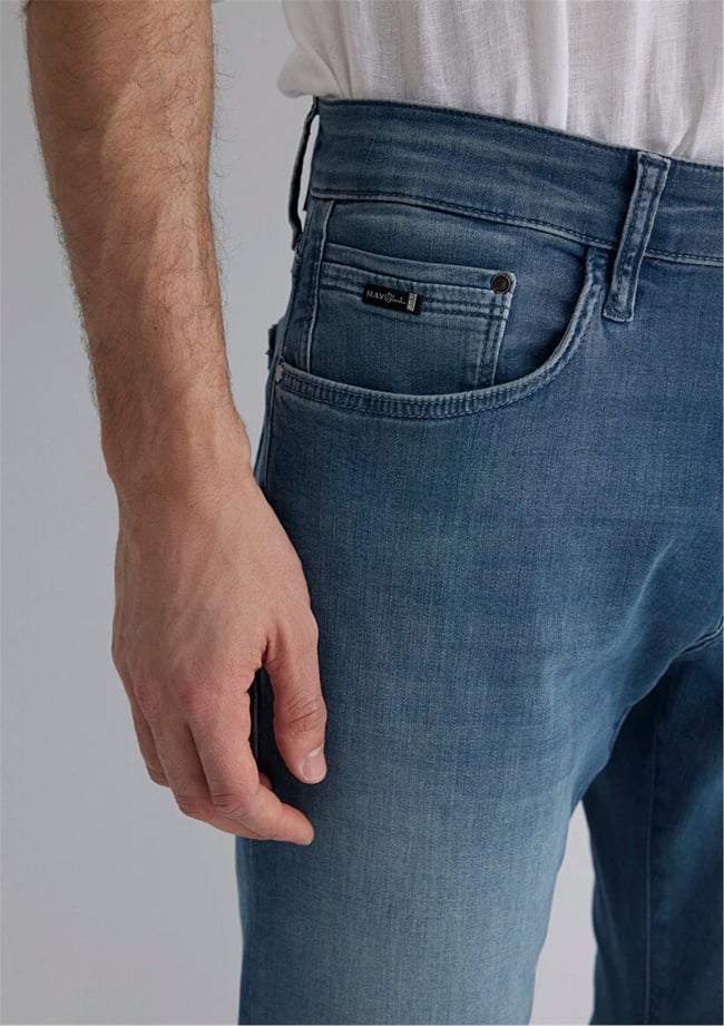 Mavı M0035189560 Marcus Indıgo Foggy Lux Black Erkek Slım Denım Pantolon