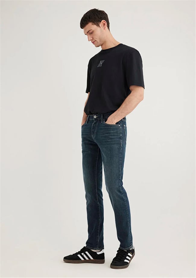 Mavı M0042289339 Jake Dark Mocha Blue Mavı Pro Erkek Skınny Denım Pantolon