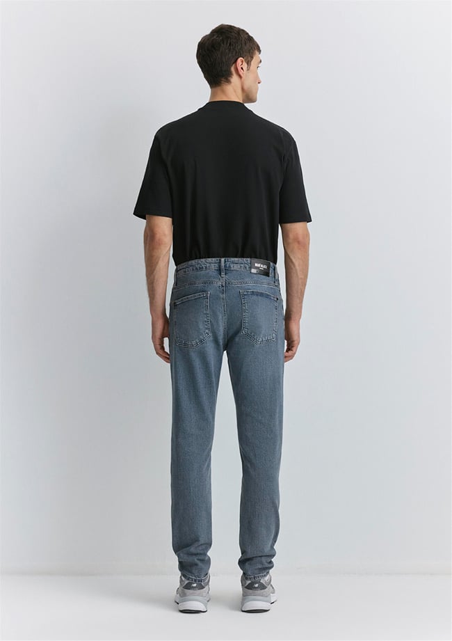 Mavı M0081089341 Mılan Dusty Space Blue Mavı Black Erkek Tapered Denım Pantolon