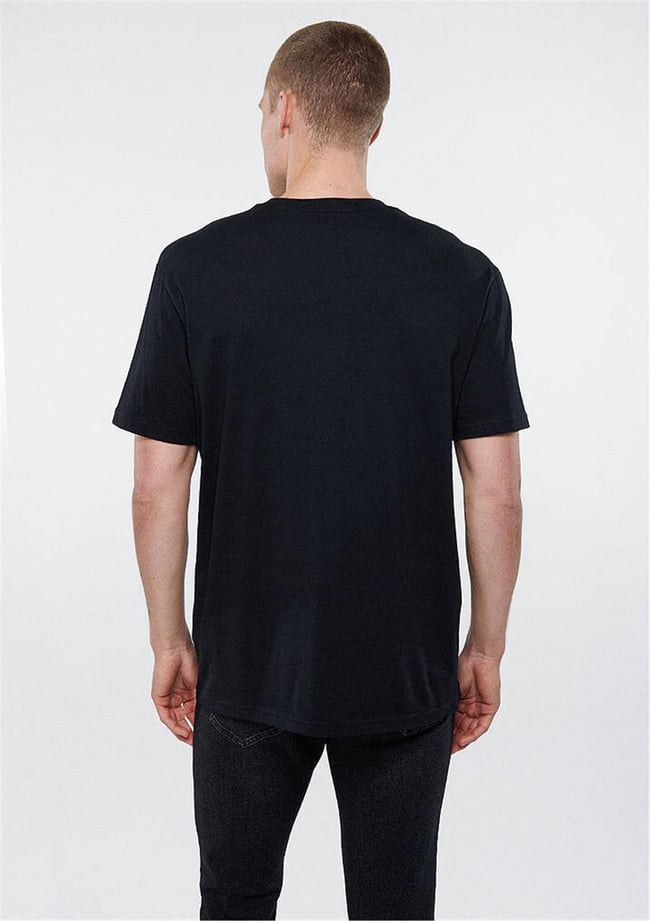 Mavi M0610100-900 Siyah Erkek Loose Mavi Baskılı T-Shirt
