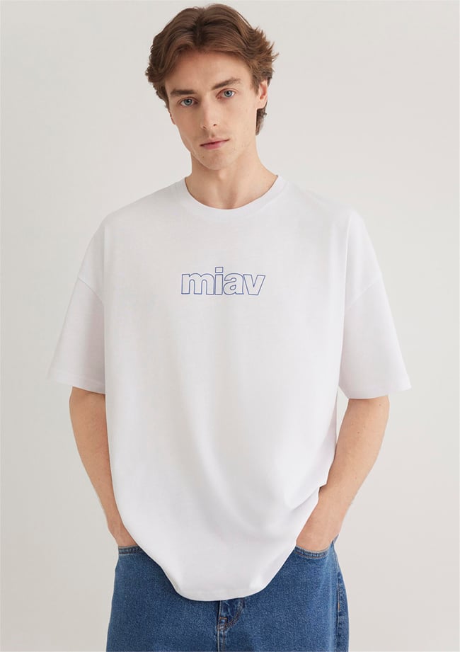 Mavi M0611704-620 Beyaz Erkek Oversize Miav T-Shirt