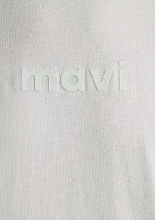 Mavı M0612732-70142 Sıslı Grı Erkek Regular Mavı Logo Baskılı T-Shırt