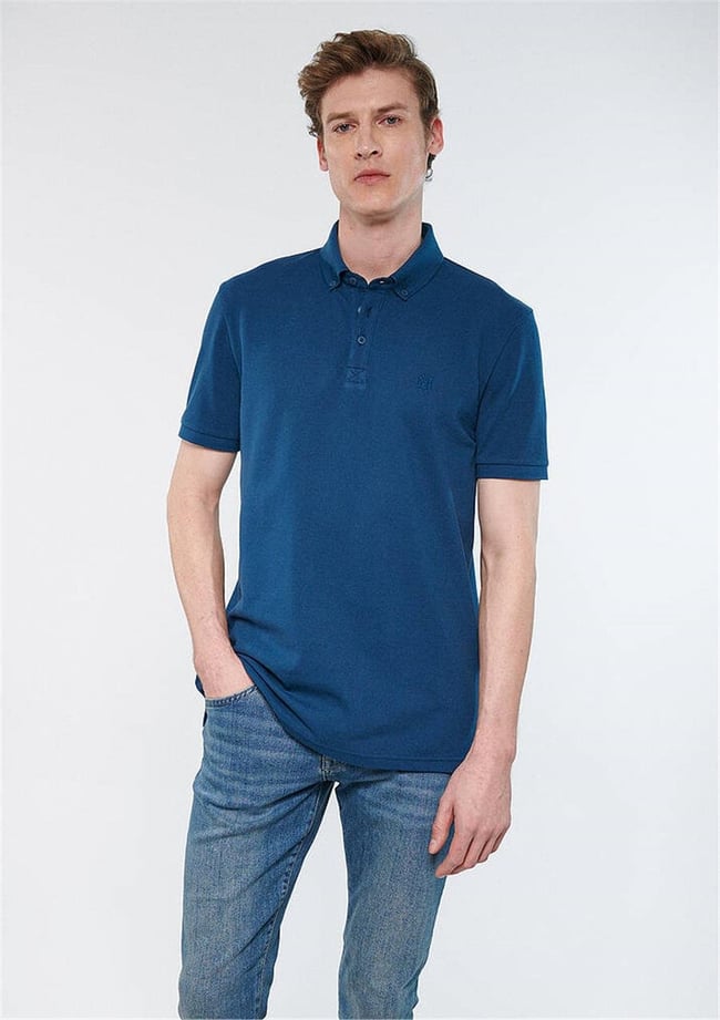 Mavi M063247-80705 Okyonus Mavi Erkek Slim Basic Polo T-Shirt