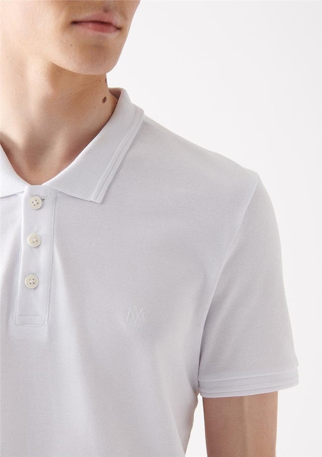 Mavi M064946-27879 Beyaz Erkek Polo T-Shirt