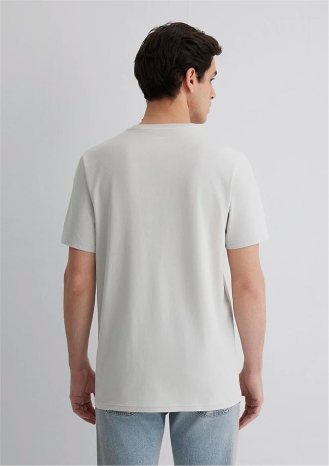 Mavi M066846-70080 Pus Gri Erkek Slim Mavi Baskılı T-Shirt