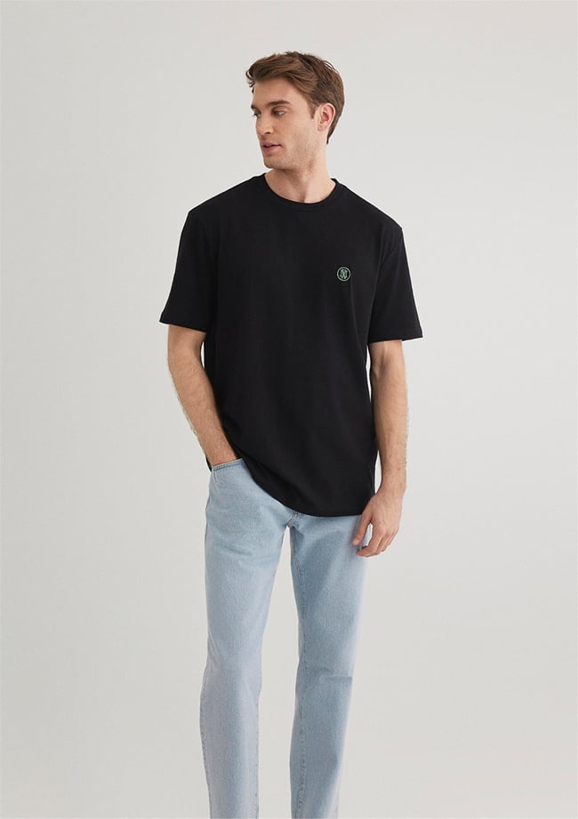 Mavi M067074-900 Siyah Erkek Logo Nakışlı T-Shirt