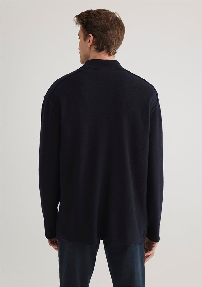 Mavı M0710267-70490 Gece Lacıvert Erkek Loose Dugmelı Sweatshırt