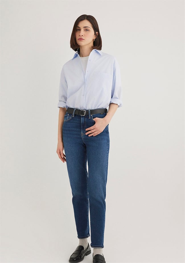 Mavi M100277-33687 Koyu Gold Shape Kadın Mom Cındy Denim Pantolon