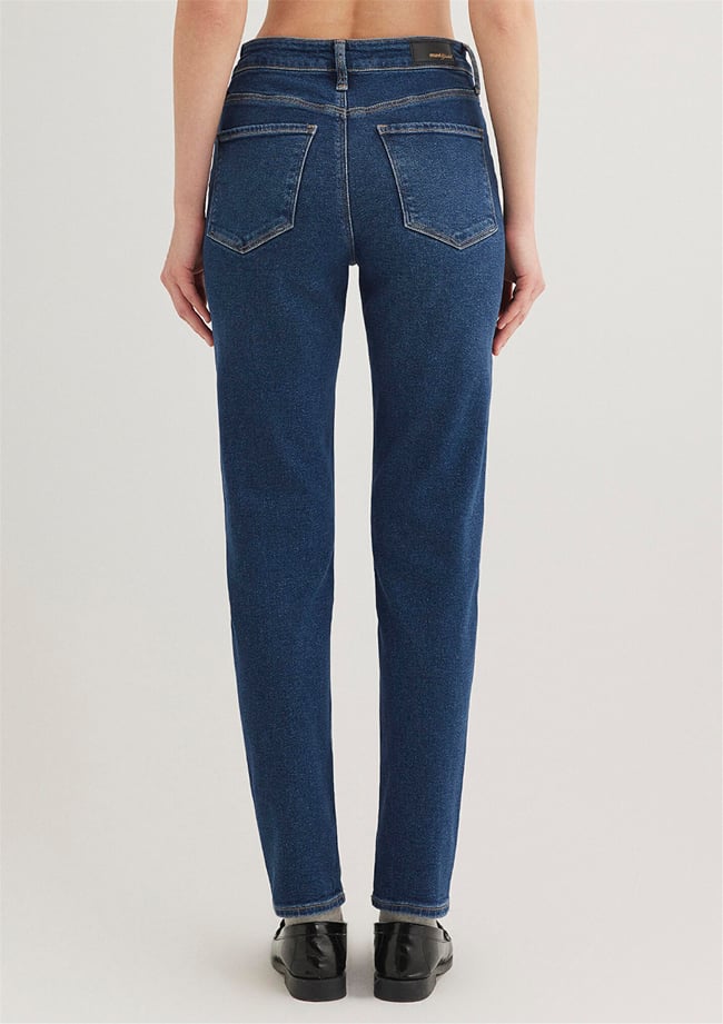 Mavi M100277-33687 Koyu Gold Shape Kadın Mom Cındy Denim Pantolon