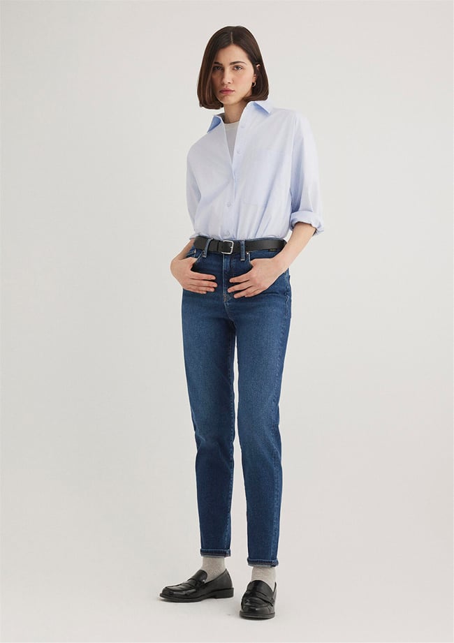 Mavi M100277-33687 Koyu Gold Shape Kadın Mom Cındy Denim Pantolon