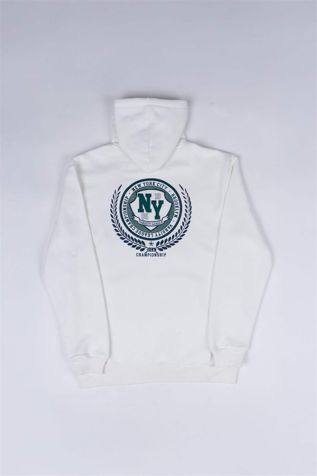 Mentality 3538 Bisiklet Yaka 3 İplik Şardonlu Baskılı Krem Sweatshirt