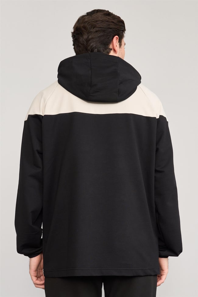 Mentality 3645 Kapüşonlu 2 İplik Sweatshirt Siyah