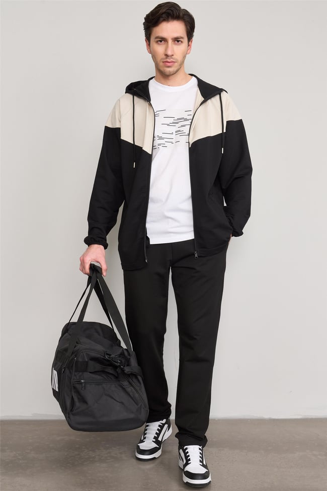 Mentality 3645 Kapüşonlu 2 İplik Sweatshirt Siyah