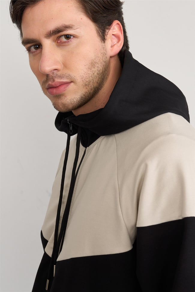 Mentality 3645 Kapüşonlu 2 İplik Sweatshirt Siyah