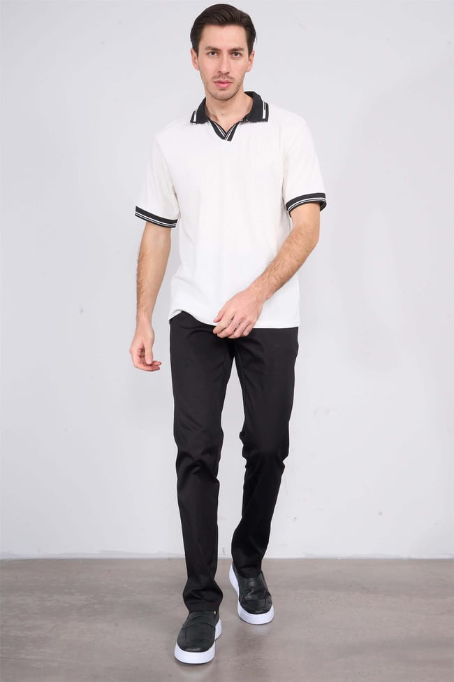 Mentality 6272 Erkek Gabardin Yan Cep Pantolon Siyah