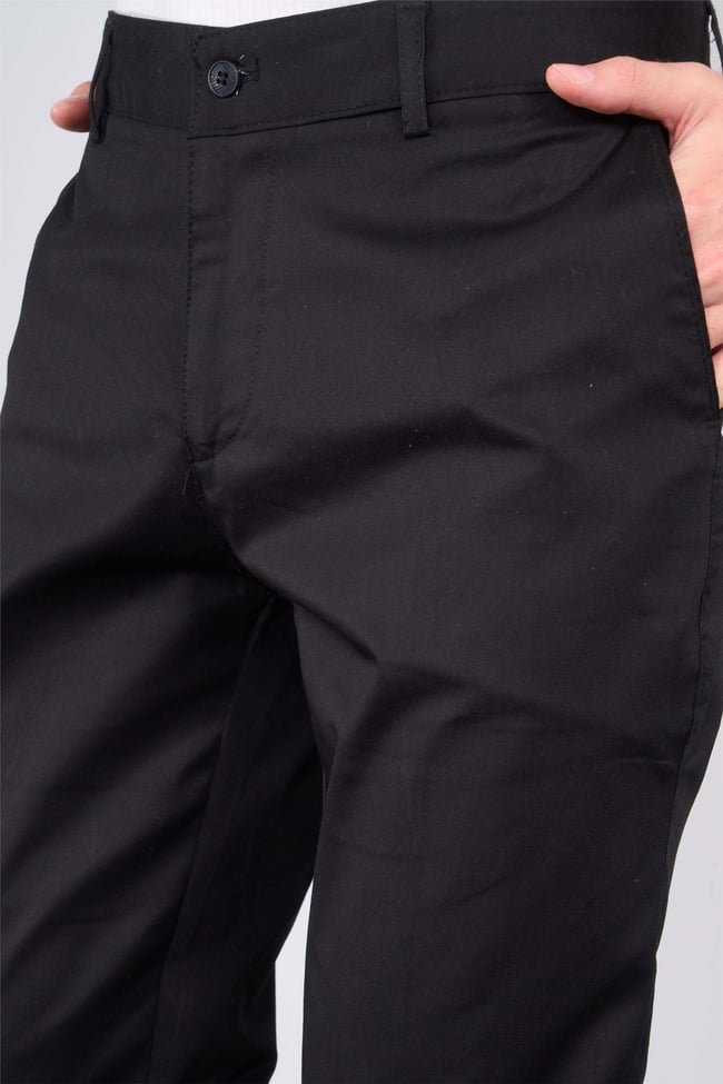 Mentality 6272 Erkek Gabardin Yan Cep Pantolon Siyah