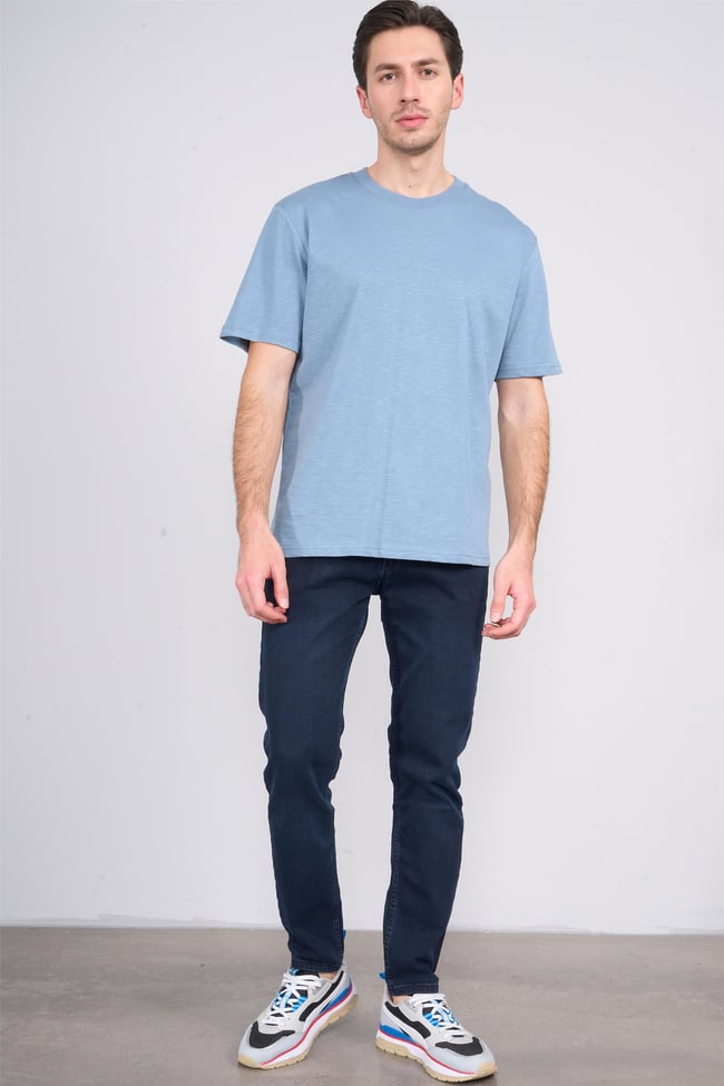 Mentality 6443 Erkek Proton Slim Fit Kot Pantolon Koyu Mavi