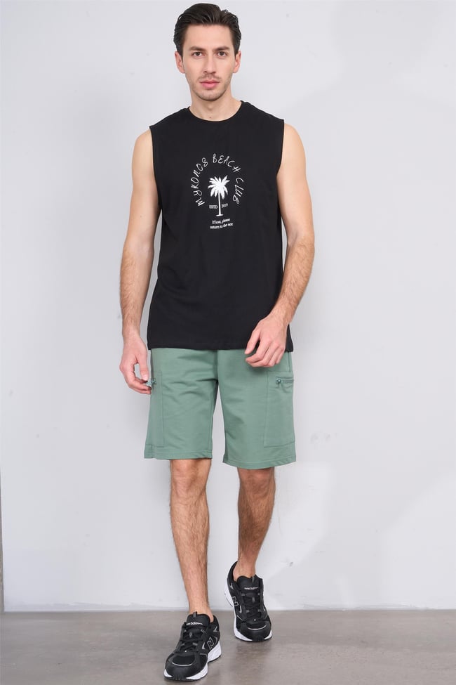 Mentality 775 Erkek 2 İplik Bermuda Şort Haki