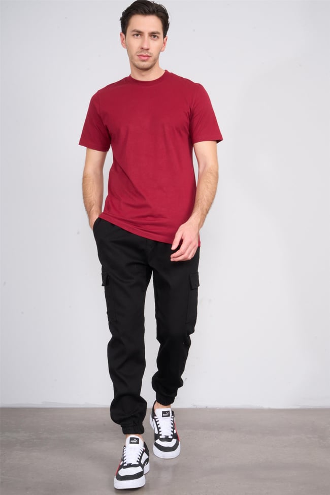 Mentality 8104 Erkek Kargo Cep Pantolon Siyah