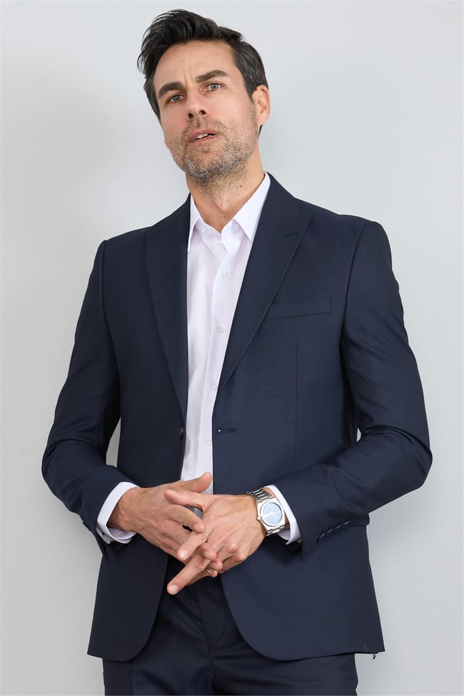 Mentality 9100 Erkek Holmes Slimfit Takım Elbise Lacivert