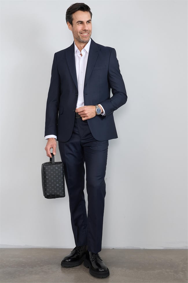 Mentality 9100 Erkek Holmes Slimfit Takım Elbise Lacivert