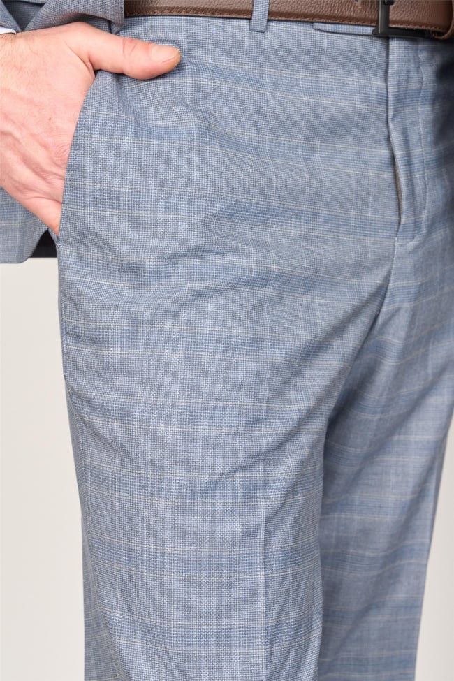Mentality 9119 Erkek Mono Yaka Slim Fit Takım Elbise Mavi