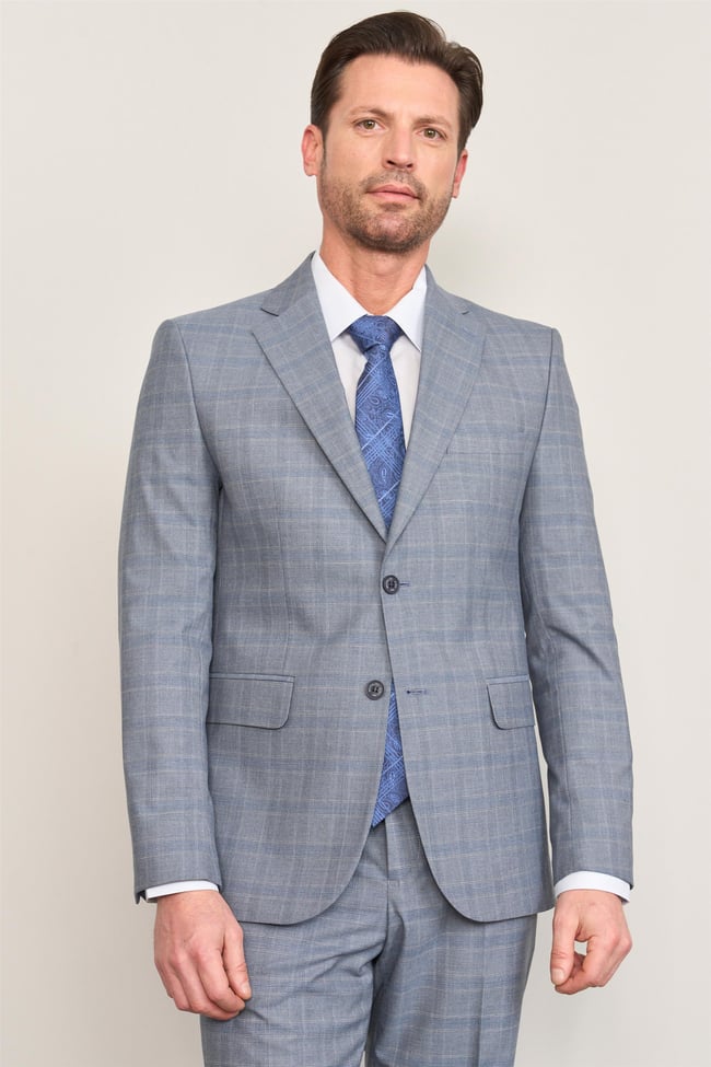 Mentality 9119 Erkek Mono Yaka Slim Fit Takım Elbise Mavi