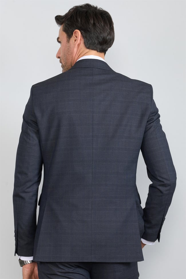 Mentality 9119 Erkek Mono Yaka Slim Fit Takım Elbise Koyu Gri