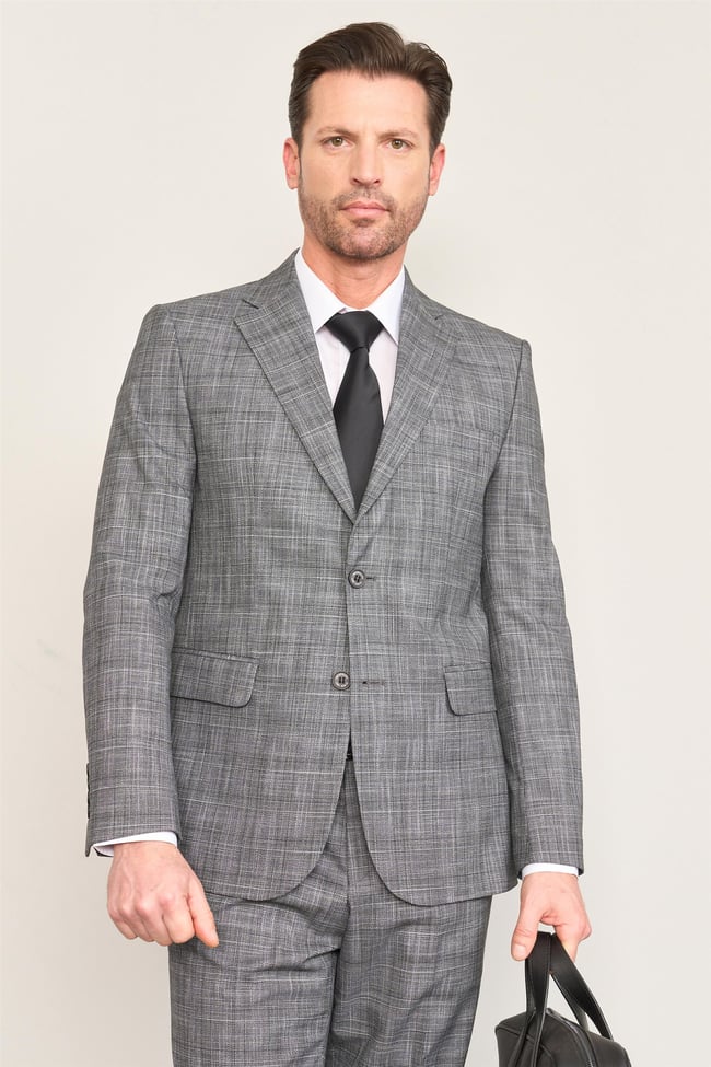 Mentality 9120 Erkek Mono Yaka Slim Fit Takım Elbise Siyah
