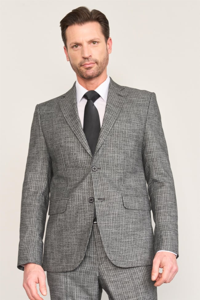 Mentality 9121 Erkek Mono Yaka Slim Fit Takım Elbise Siyah