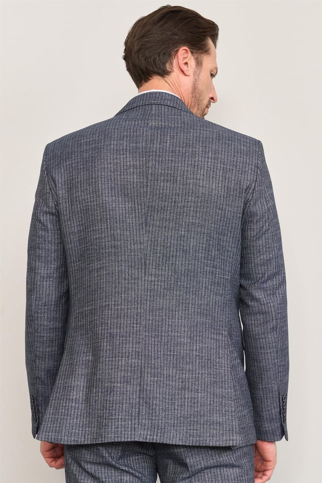Mentality 9121 Erkek Mono Yaka Slim Fit Takım Elbise Açık Lacivert