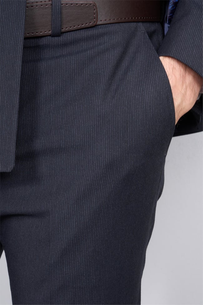 Mentality 9132 Erkek Kırlangıç Yaka Slim Fit Kruvaze Takım Elbise Lacivert