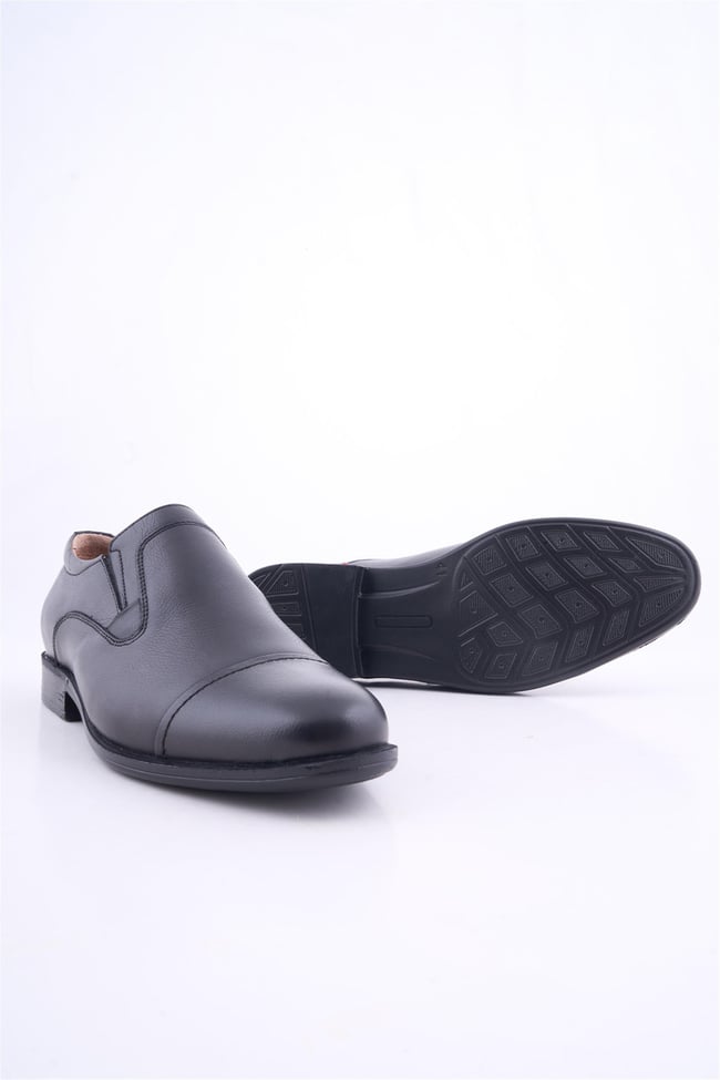 Meva 692 Siyah Erkek Deri Poli Taban Comfort Ayakkabı